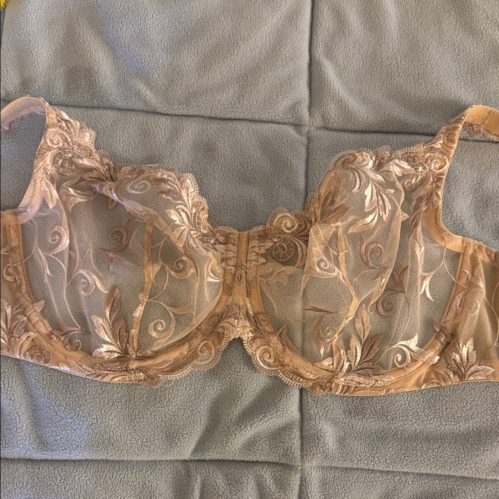 Soma Lace-Embroidered Underwire Bra in Cream 40D